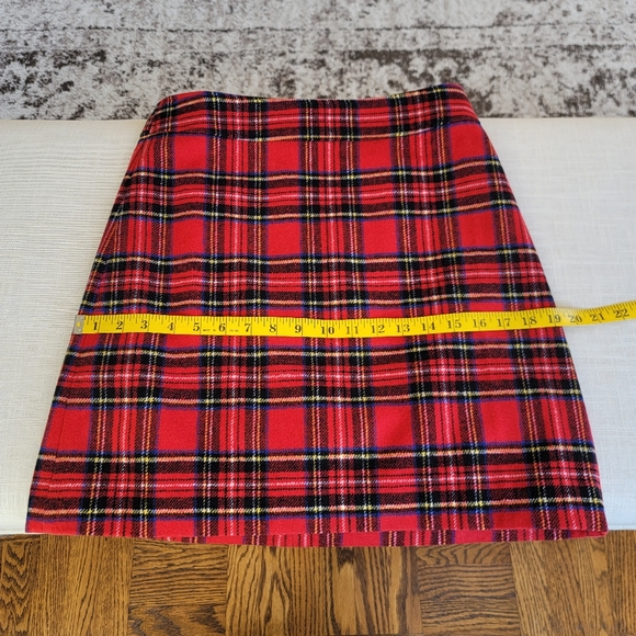 New! J. Crew sz 4 Wool-blend A-line red tartan mini skirt NWT - Picture 10 of 13